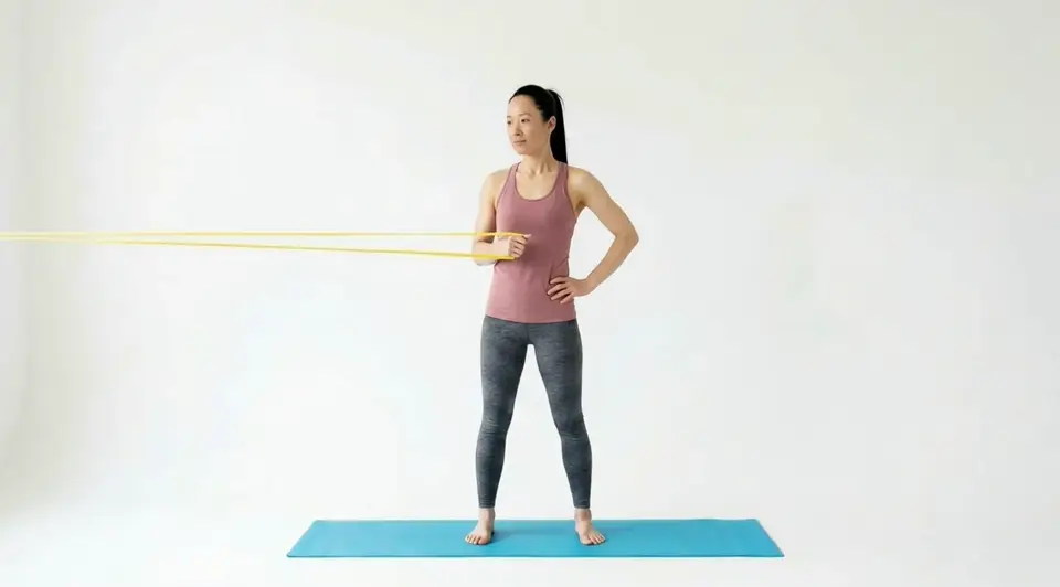 Banded Internal Shoulder Rotation exercise demonstration loop