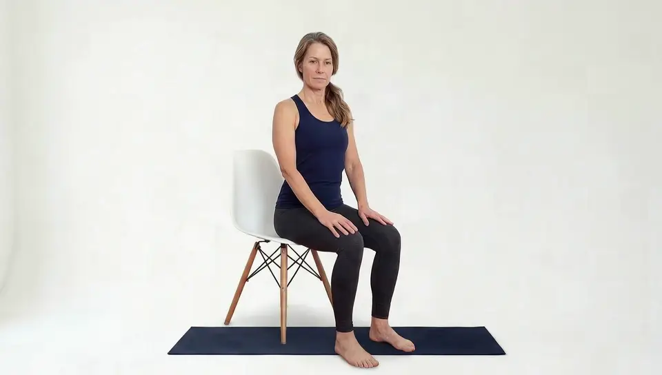 Wrist extensor stretch for tennis elbow, arm straight and palm down with the other hand bending the wrist